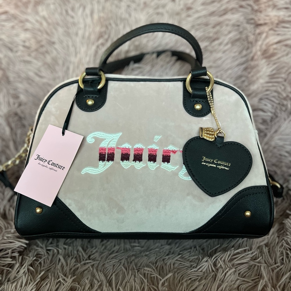 Juicy Couture Chocolate and Duty Blush Satchel with Heart Charm